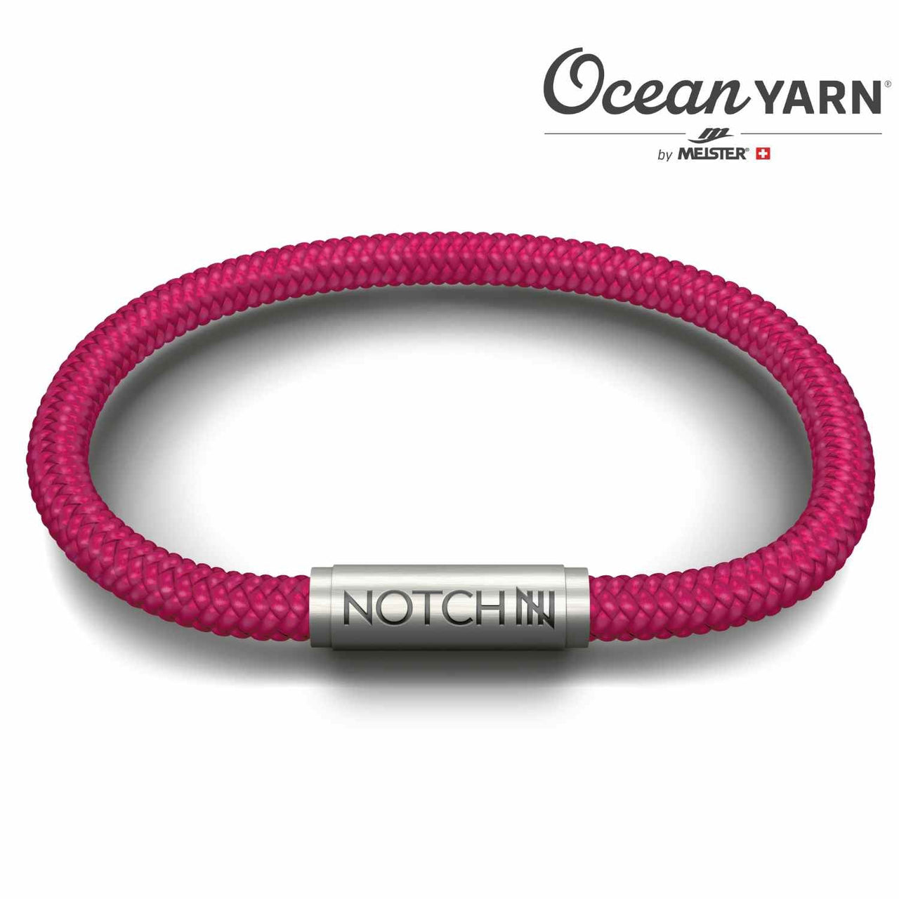 Bluetits OceanYarn NOTCH Bracelet - Hot Pink with Stainless Steel Clasp