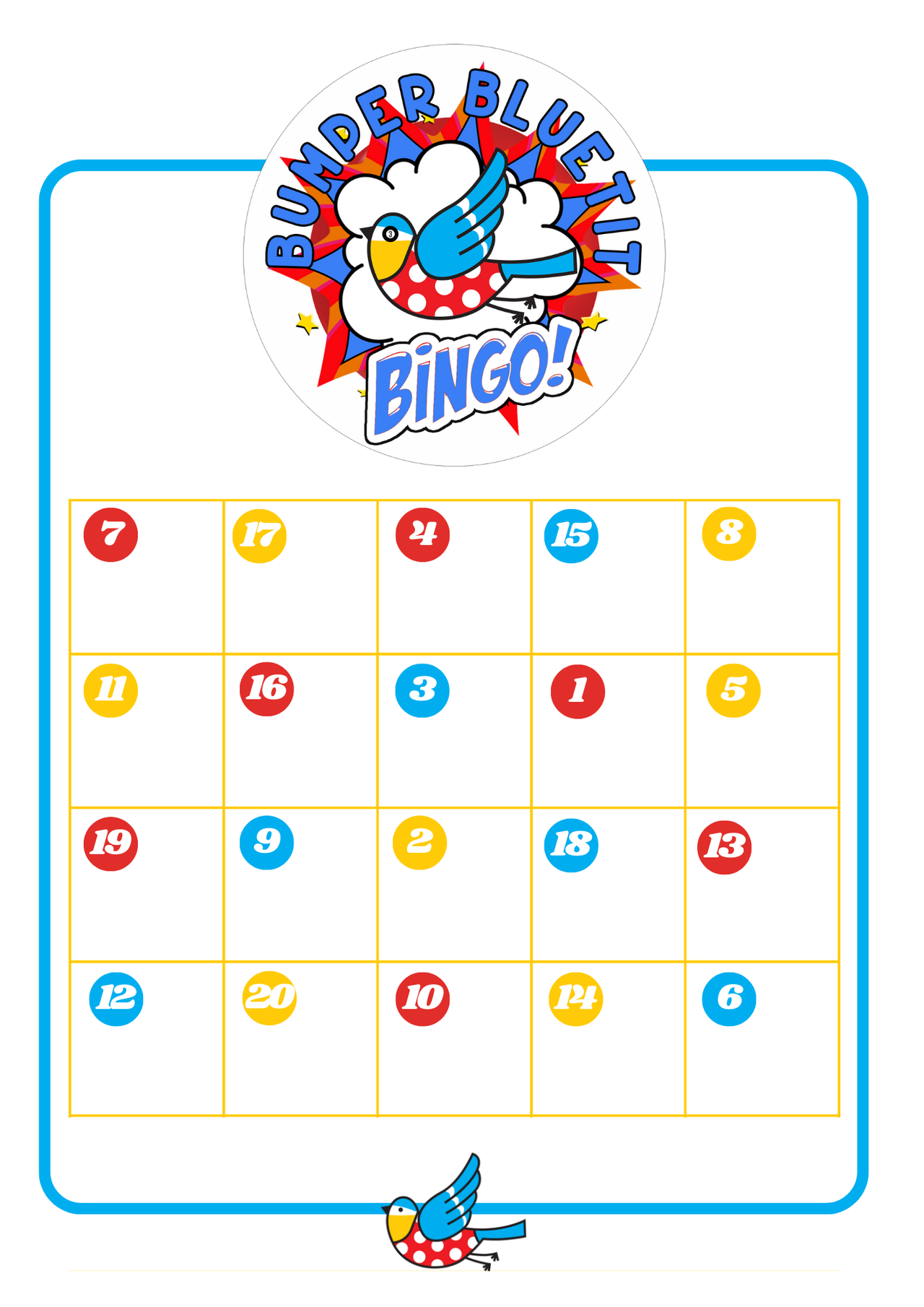 Challenge - Bumper Bluetit Bingo