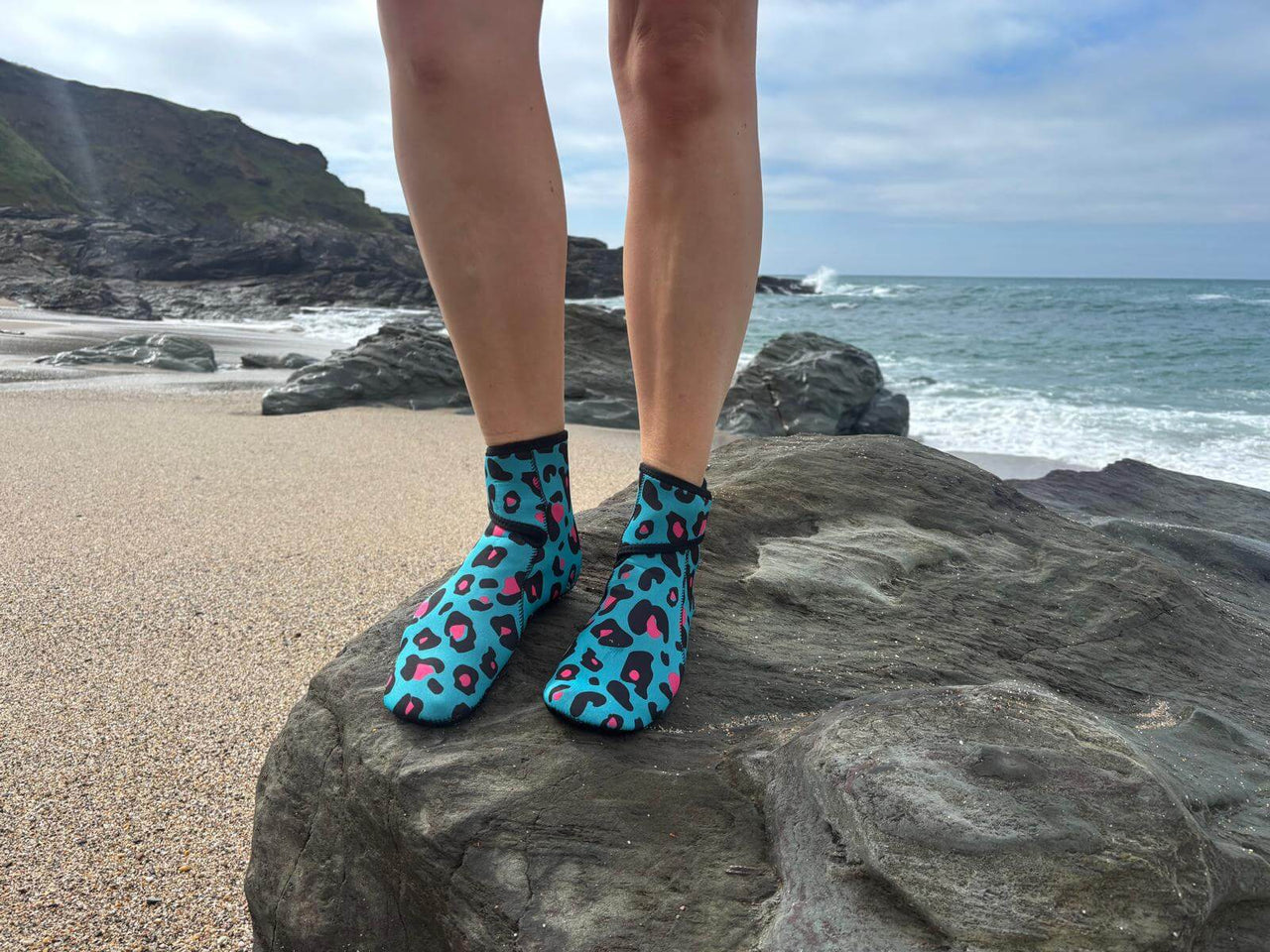 YULEX EasyOff™ Swimming Socks; Leopard