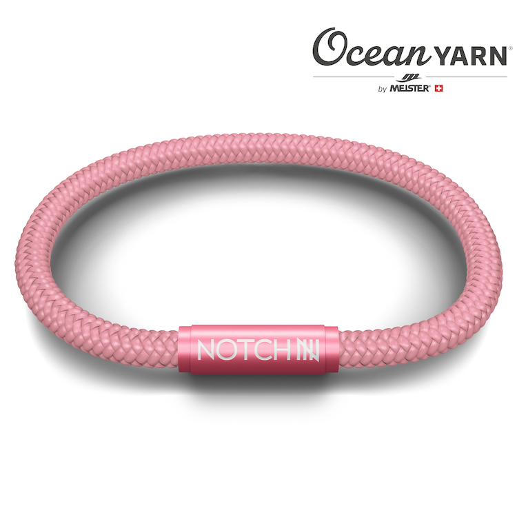Bluetits OceanYarn NOTCH Bracelet - Powder Pink with Pink Clasp