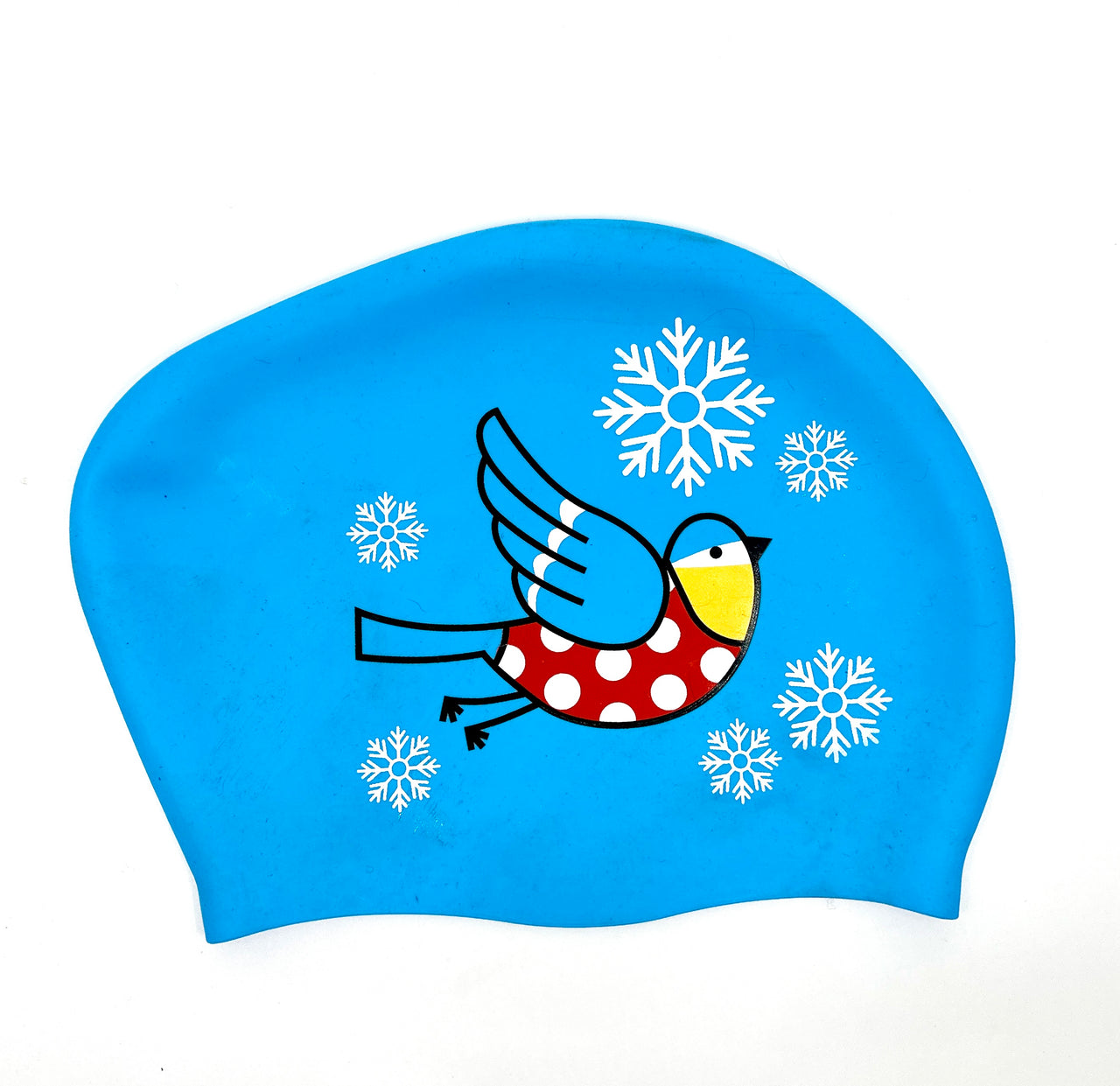 The Bluetits Silicone Swim Cap - Blue (Long Hair)