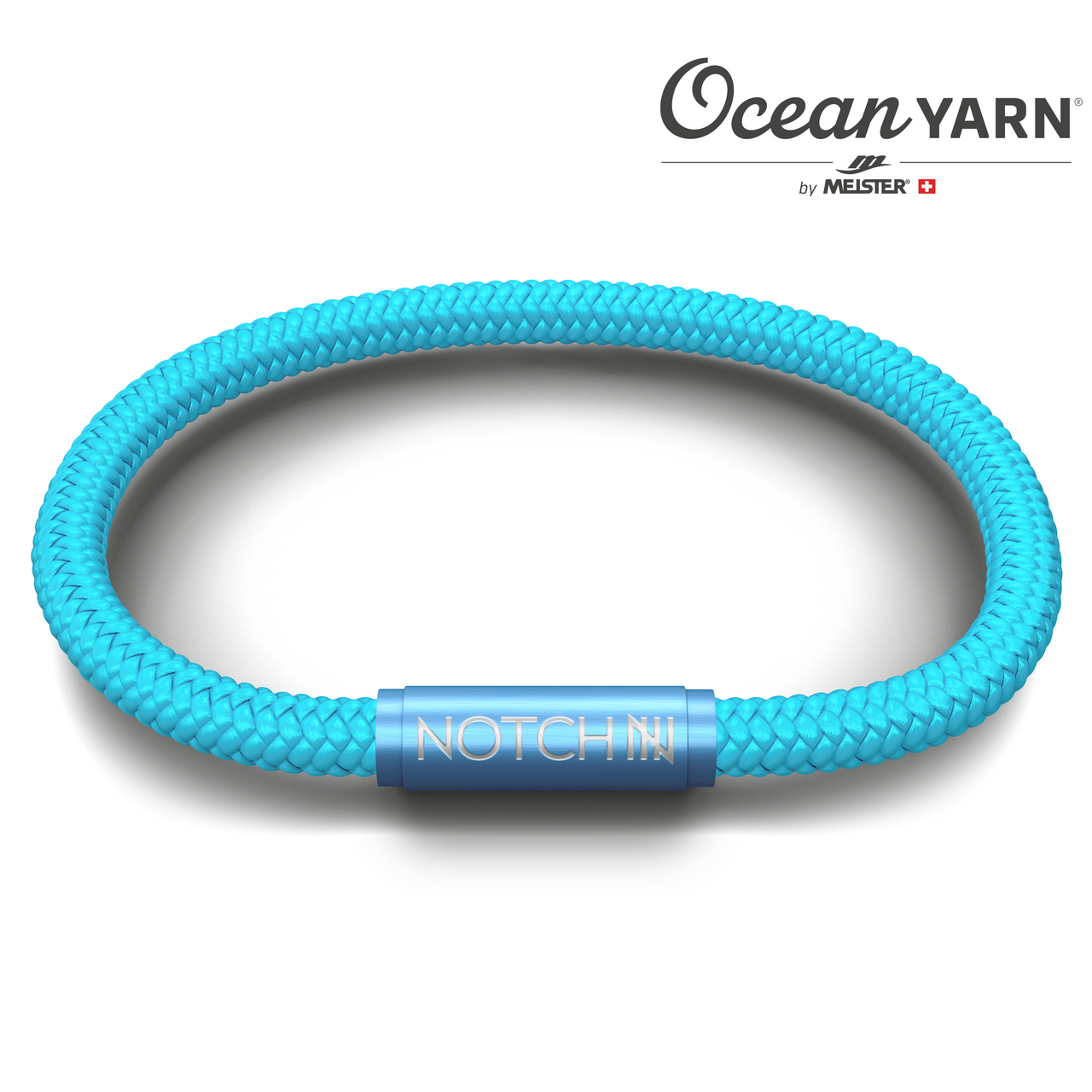 Bluetits OceanYarn NOTCH Bracelet - Aqua Marine with Blue Clasp