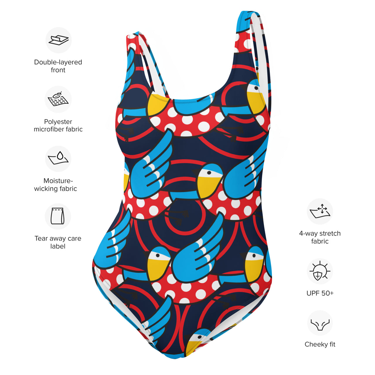 Bluetit Red Swirl Swimsuit