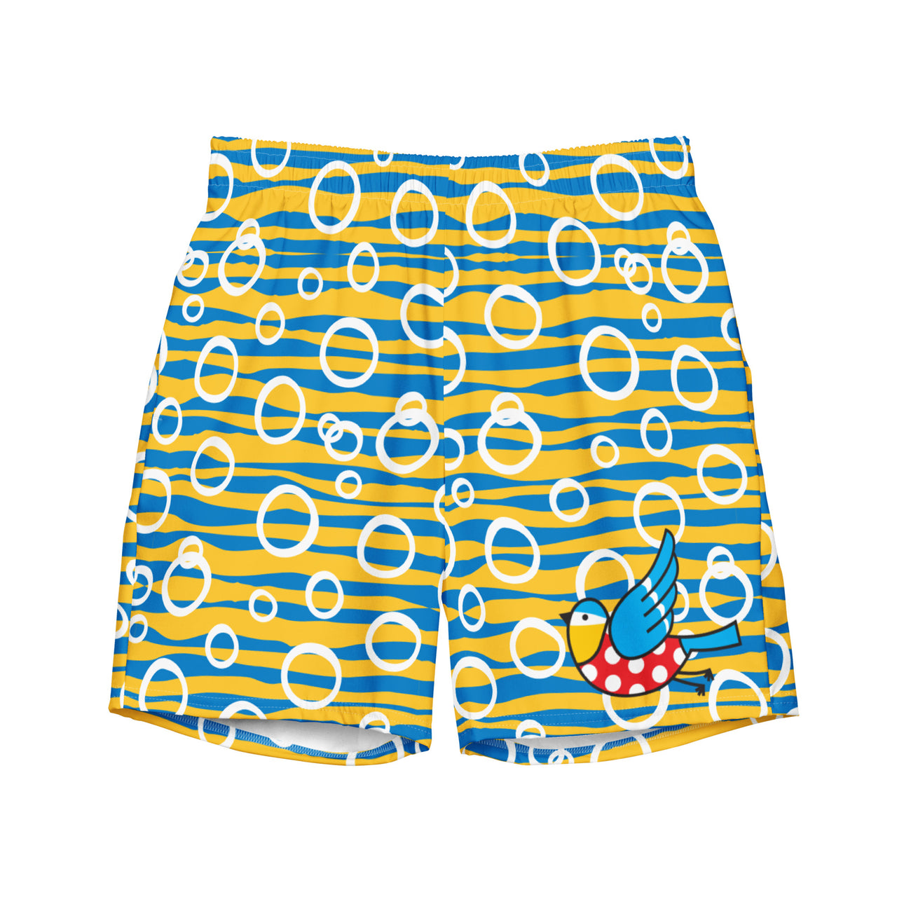 Bluetit Mens Fit Recycled Swim Trunks - Bubbles