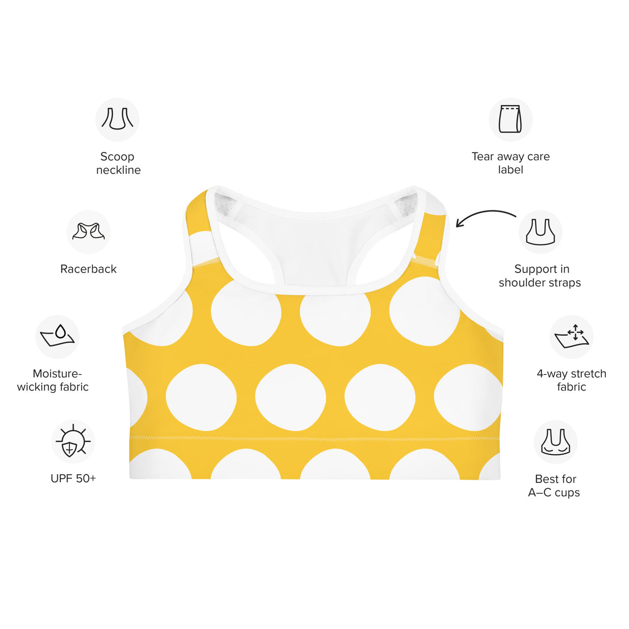 Bluetit Swim Top - Yellow Polka Dot