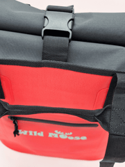 close up product shot of a coral coloured Wild Moose tote bag