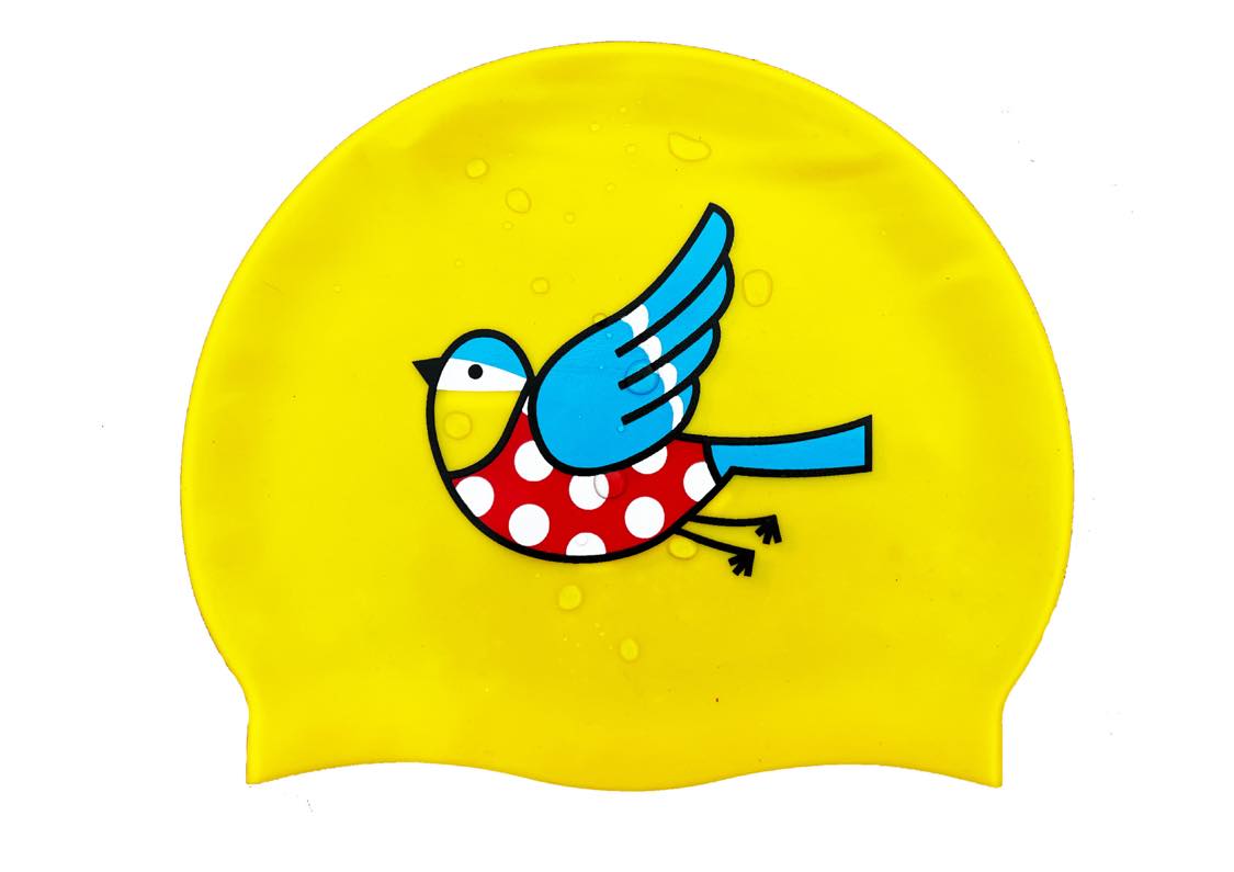 The Bluetits Silicone Swim Cap - Yellow