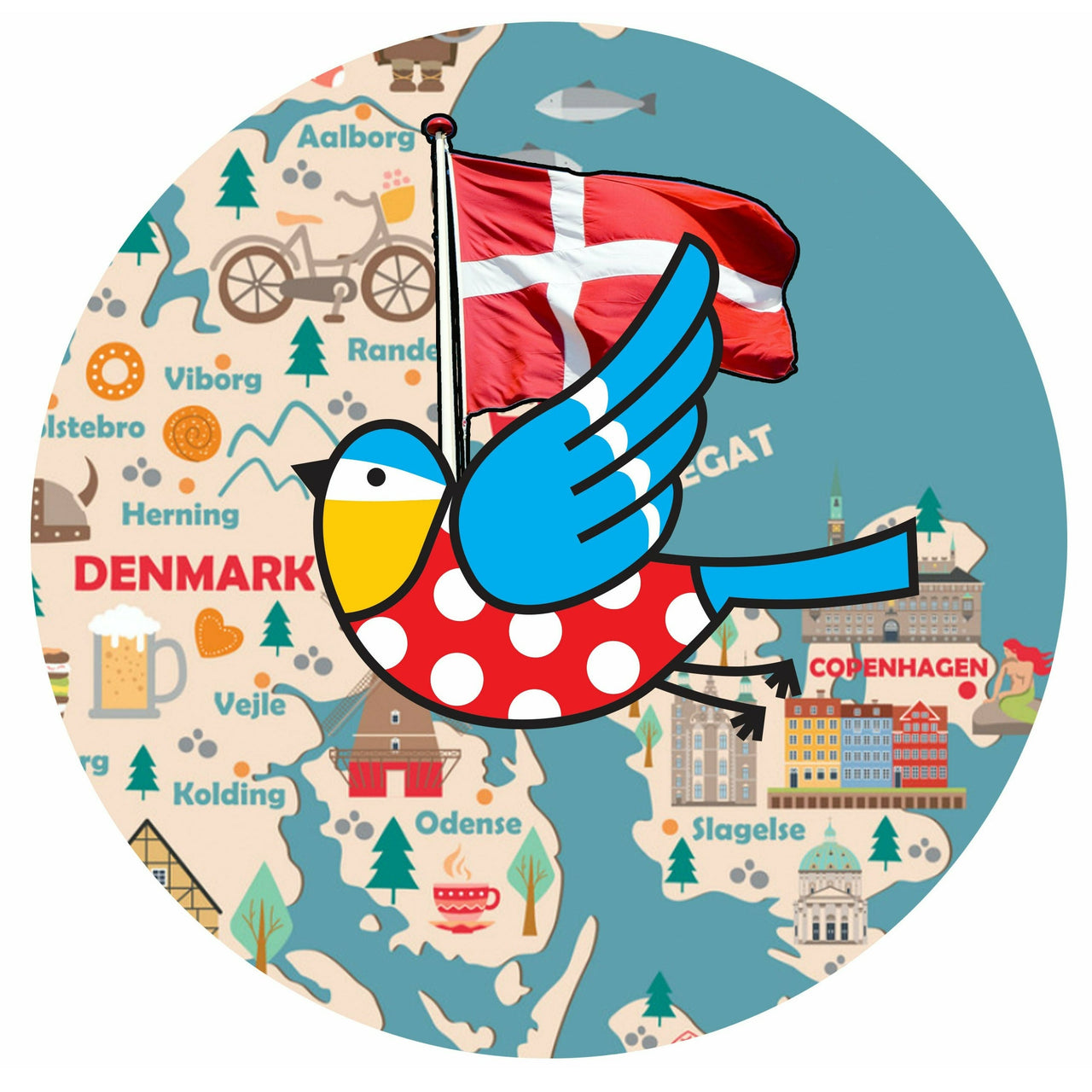 Danish Bluetit Badge