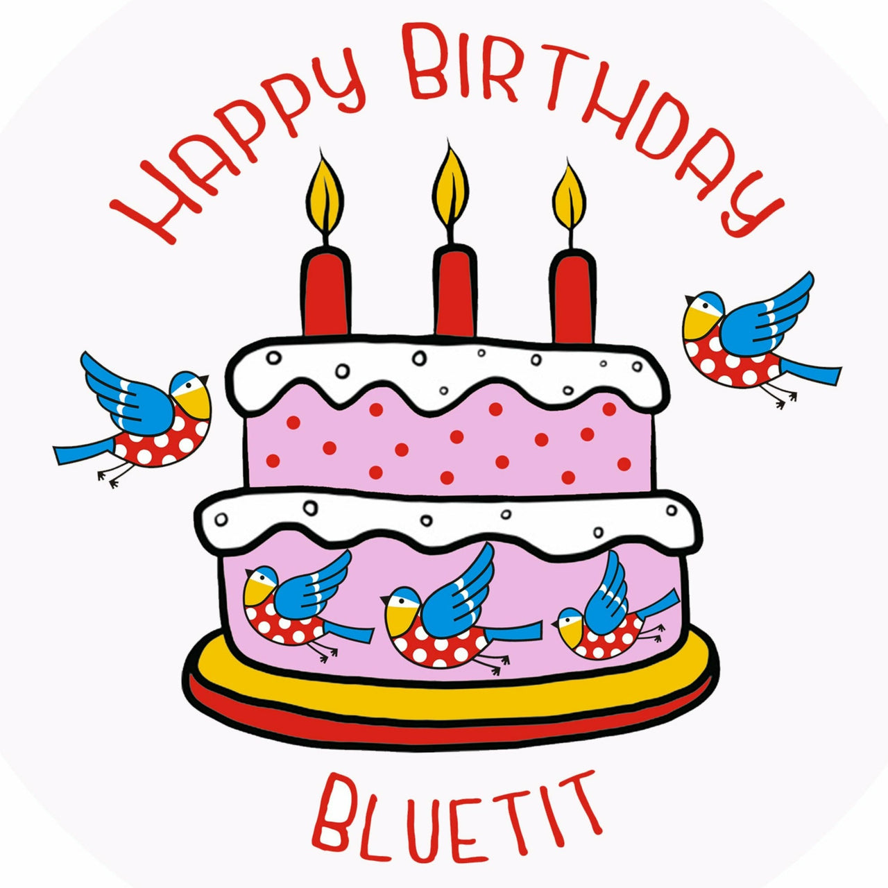 Happy Birthday Bluetit Badge