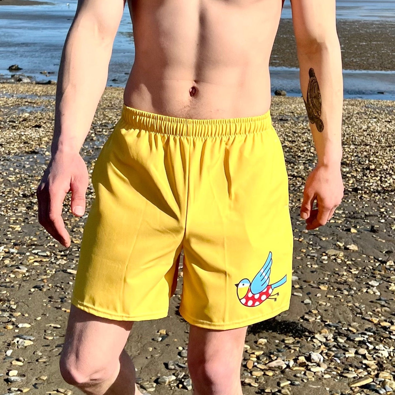 The Bluetits Yellow Relaxed-Fit Shorts