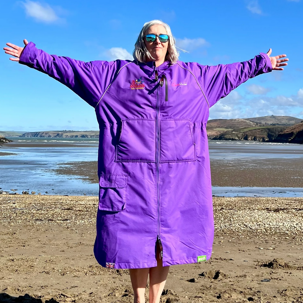 The Bluetits Eco Sports Cloak – Long Sleeve Purple/Grey