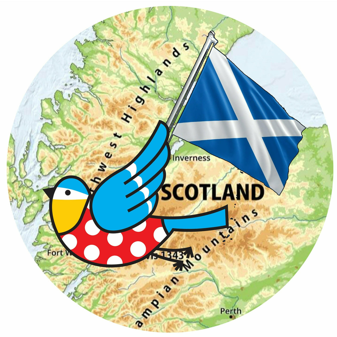 Scottish Bluetit Badge (Discontinued)