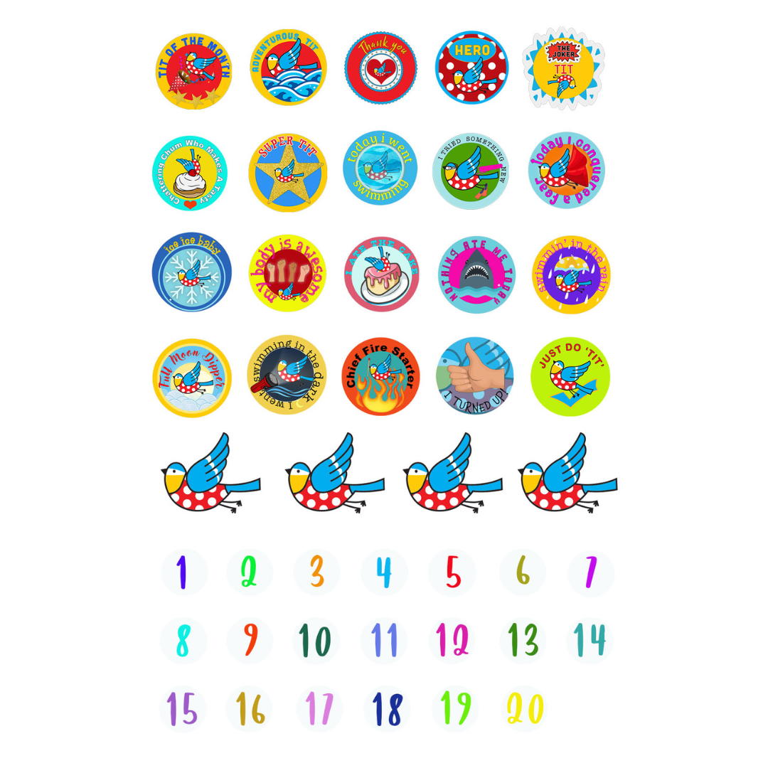 Sheet of 44 Challenge Stickers (2 pack)