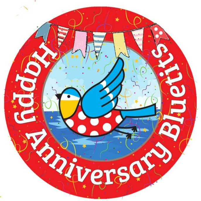 Happy Anniversary Bluetit Badge