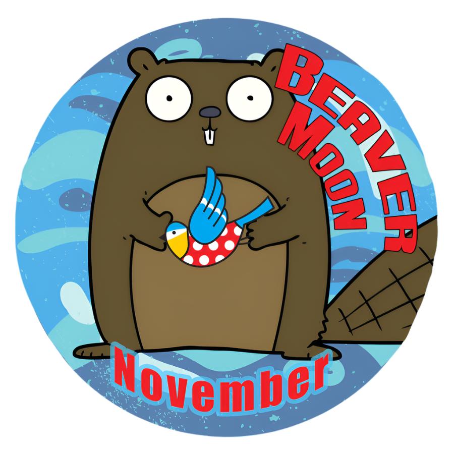 November - Beaver Moon Bluetit Badge