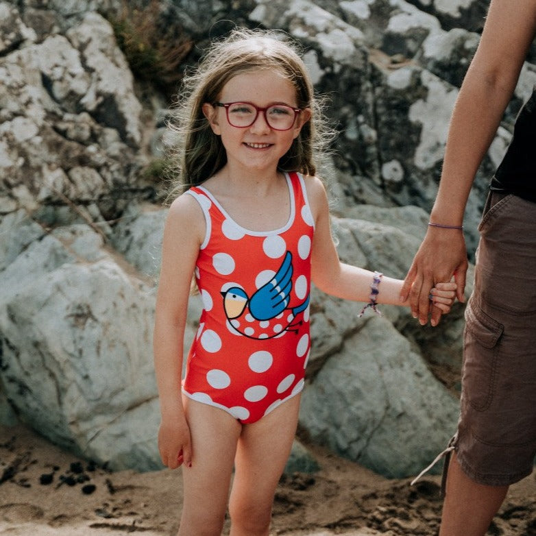 Kids cheap red swimsuit