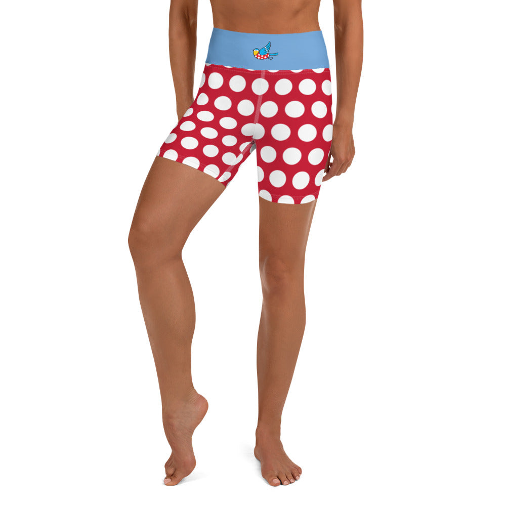 Bluetits Swim Shorts - Polka Dot Red