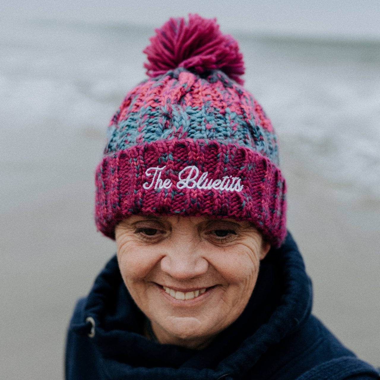 The Bluetits Berry Pink Fleecy Bobble Beanie