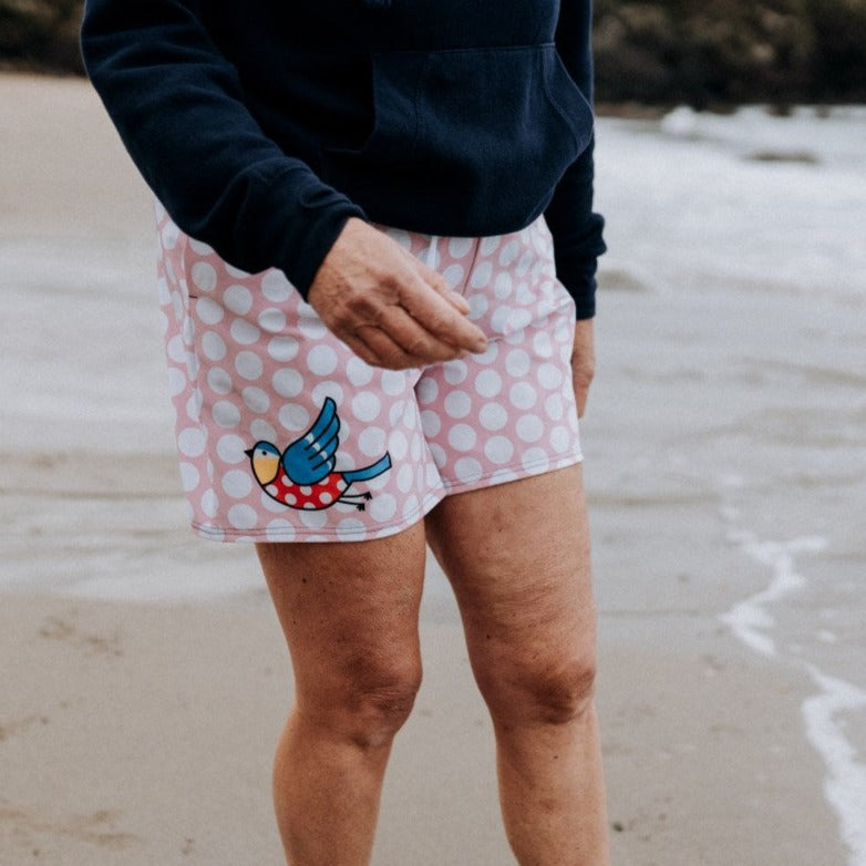 The Bluetits Pink Relaxed Fit Shorts