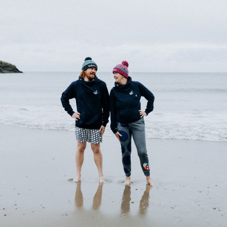 The Bluetits Marine Blue Fleecy Bobble Beanie