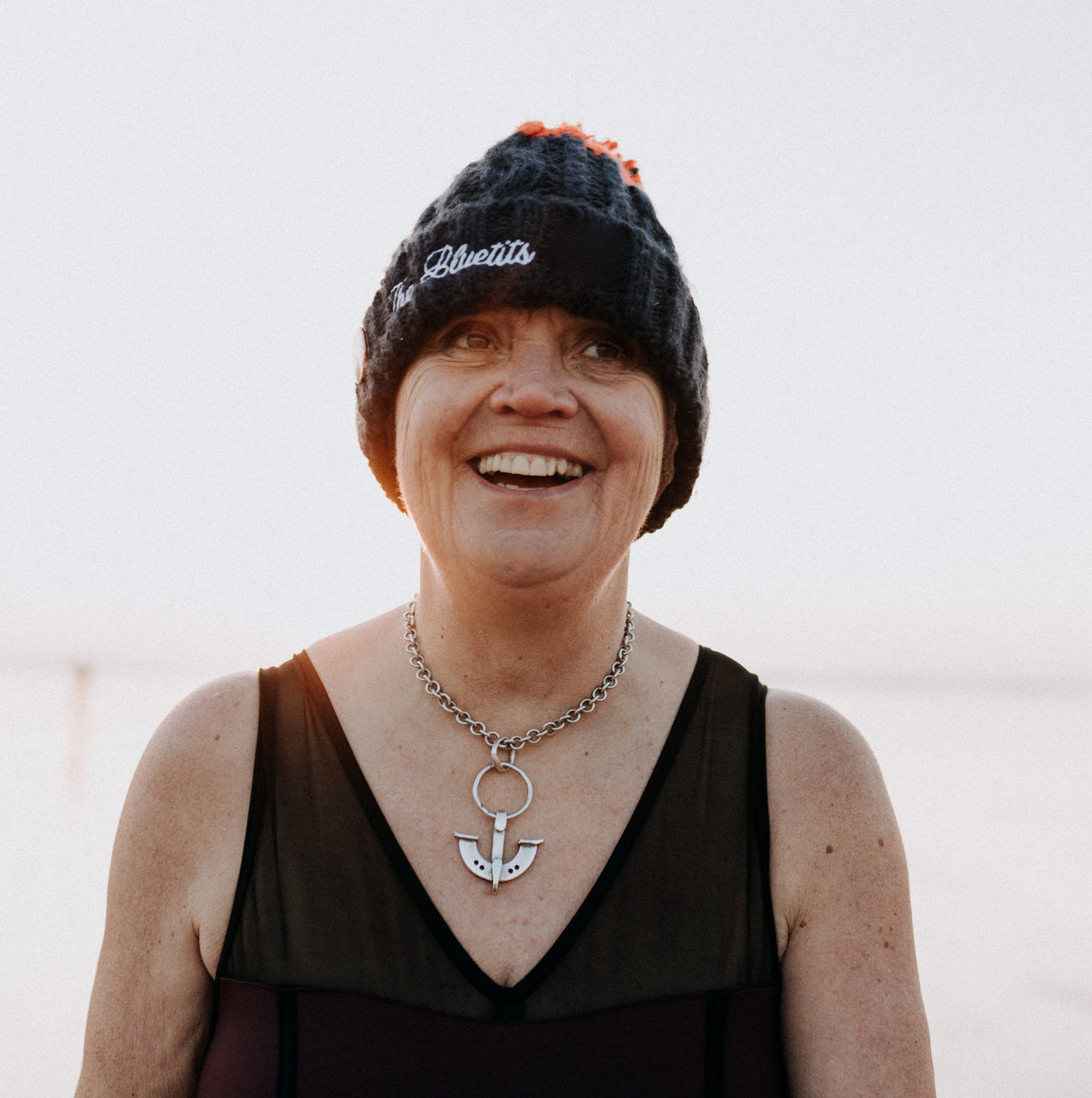 The Bluetits Navy & Red Fleecy Bobble Beanie